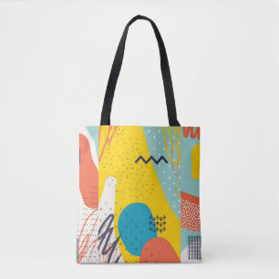Bolsa Tote Cabeçalho de arte criativo com diferentes formas a