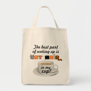 Bolsa Tote Cabelo De Gato Na Minha Taça! Humorous Cat Lover 