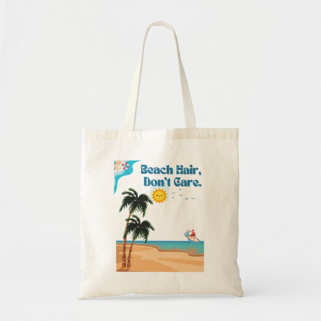 Bolsa Tote Cabelo de praia, não se importe.tote saco (Frente)