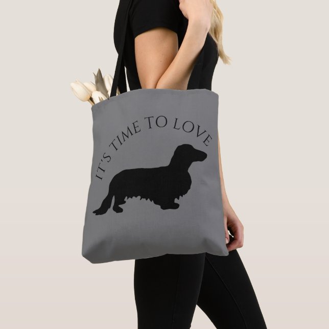 Bolsa Tote Cabelo Longo Dachshund - Silhouette 1 (Close Up)