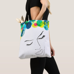 Bolsa Tote Cabelos de bolhas psicodélicas