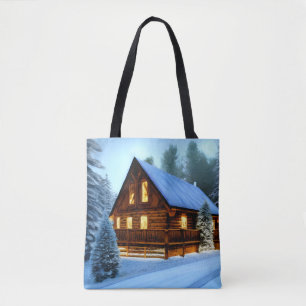 Bolsa Tote Cabina de pinheiro de Norte do país de algodão