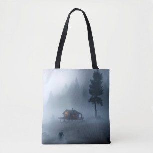 Bolsa Tote Cabine de registro pelo lago assombrado