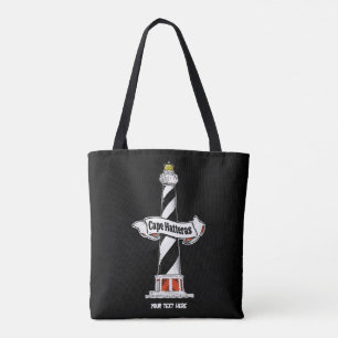 Bolsa Tote Cabo Hatteras Farol preto e branco