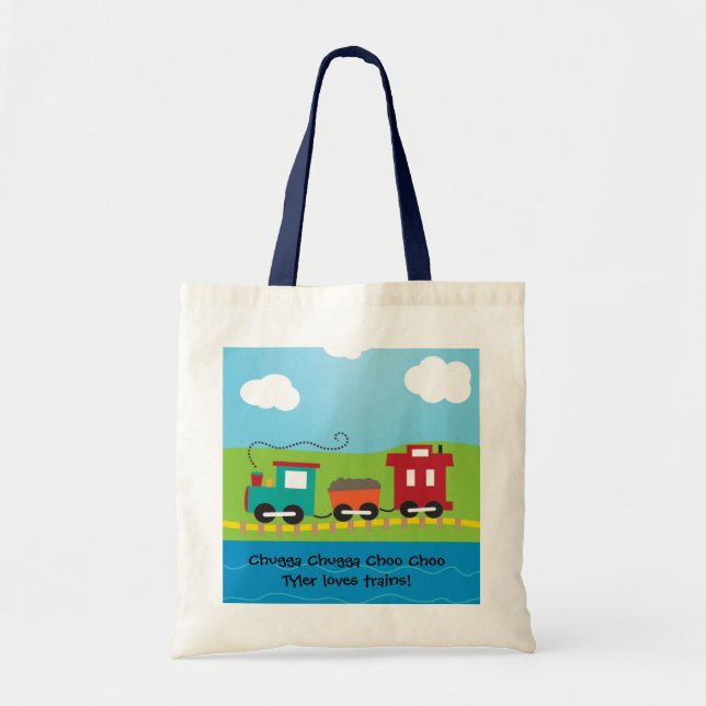 Bolsa Tote Caboose do trem de Choo Choo dos miúdos (Frente)