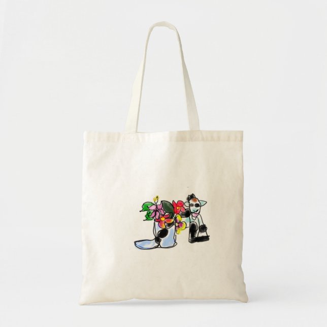 Bolsa Tote Cabra e flores  (Frente)