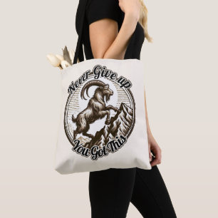 Bolsa Tote Cabra Montês Subindo Montanha Capricórnio Nunca De