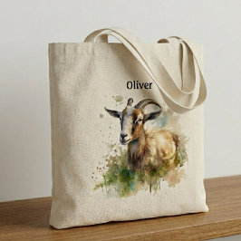 Bolsa Tote Cabrito de Fazenda em Aquarela, personalizado