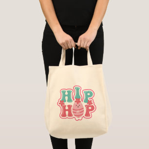 Bolsa Tote Caça ao Ovo de Coelhinho Fofo Hip Hop Feliz Páscoa