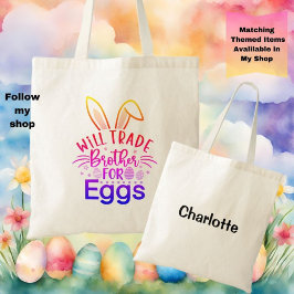 Bolsa Tote Caça ao ovo de Páscoa personalizada