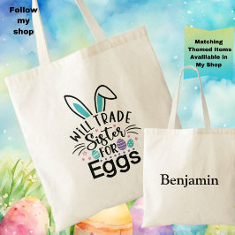 Bolsa Tote Caça ao ovo de Páscoa personalizada