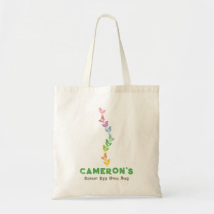 Bolsa Tote Caça aos Ovos de Páscoa Retro Arco-íris Frangos Ch