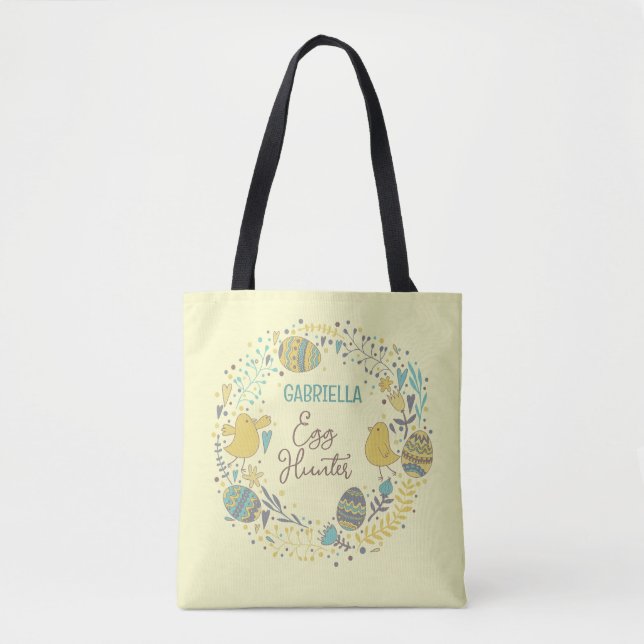 Bolsa Tote Caça De Ovo De Páscoa Cheerful Colorida (Frente)