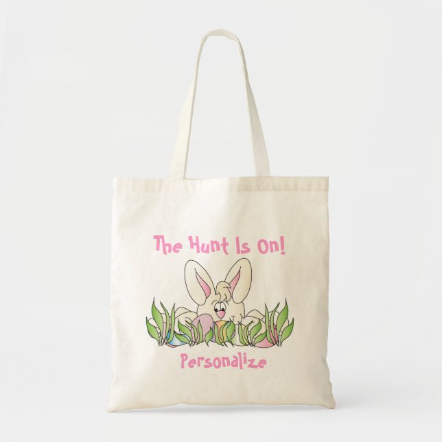 Bolsa Tote Caça de Ovos de Páscoa - Personalize (Frente)
