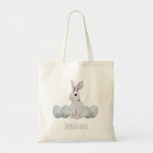 Bolsa Tote Caça Personalizada De Coelho Azul De Coelho De P