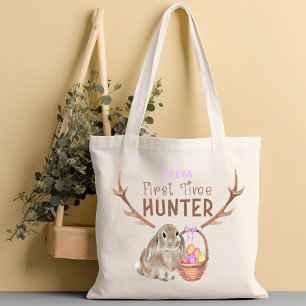 Bolsa Tote Caçadora de Ovo de Páscoa, Primeira Vez, Façora