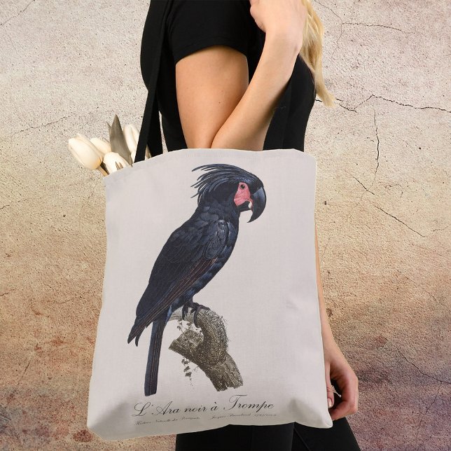 Bolsa Tote Cacatua-de-bico-longo, Probosciger aterrimus papag (L' Ara Noir a Trompe / Palm Cockatoo. Tote Bag)