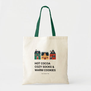 Bolsa Tote Cacau Feriado, Meias Cozy e Biscoitos Quentes