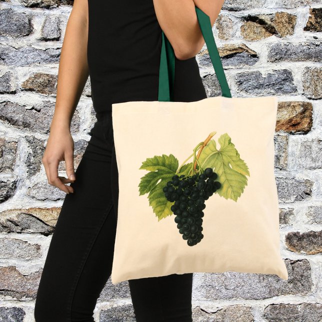 Bolsa Tote Cacho de Uva Orgânica Tinta Vintage, Alimento Frut (Criador carregado)