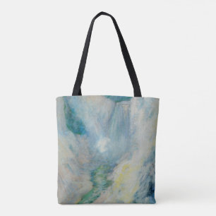 Bolsa Tote Cachoeira em Yellowstone por Twachtman, Arte Antig