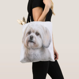 BOLSA TOTE CACHORRO BRANCO MALTESCO BRANCO