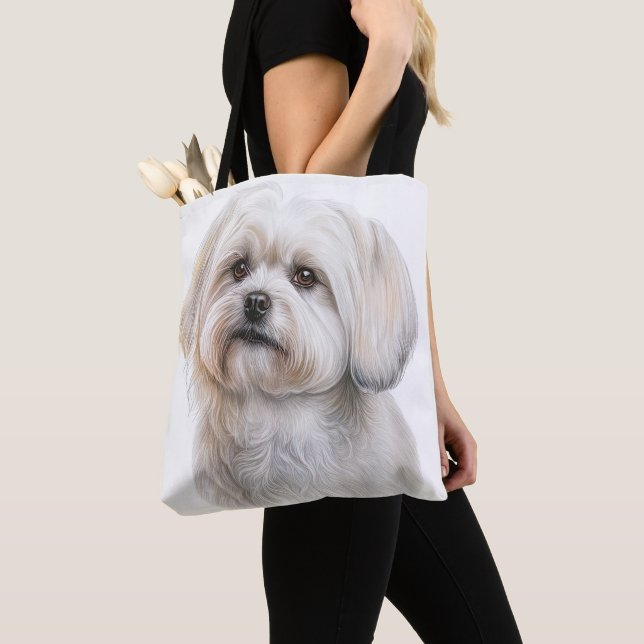 BOLSA TOTE CACHORRO BRANCO MALTESCO BRANCO (Close Up)