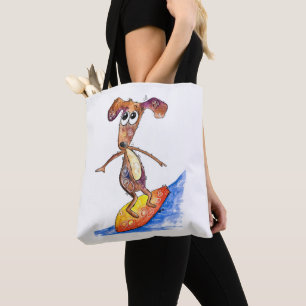 Bolsa Tote Cachorro branco na prancha