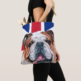 Bolsa Tote Cachorro Britânico Bonito na bandeira do Reino Uni