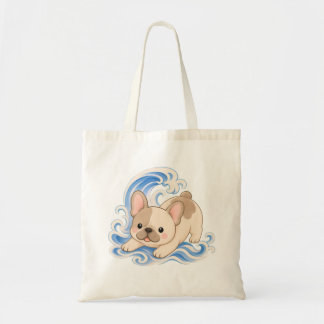 Bolsa Tote Cachorro Bulldog Francês Onda Pincel Japonês Cacho