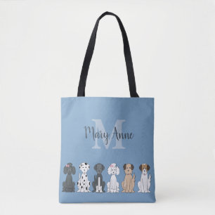 Bolsa Tote Cachorro Cachorro Passa Monograma Azul