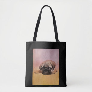 Bolsa Tote Cachorro Cachorro Presente dos Pug Dog Lovers