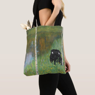 Bolsa Tote Cachorro-Cachorro Pug Gustav Klimt Forest AOP
