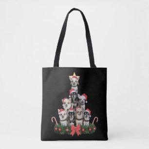 Bolsa Tote Cachorro Chihuahua Engraçado Árvore de Natal Natal