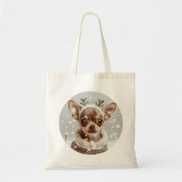 Bolsa Tote Cachorro Chihuahua Rena de Natal