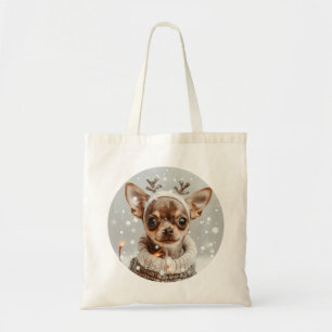 Bolsa Tote Cachorro Chihuahua Rena de Natal