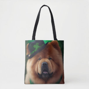 Bolsa Tote Cachorro Chow na Rua. Vestido do Dia de Patrick