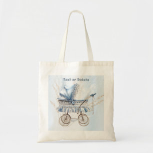 Bolsa Tote Cachorro Clássico Cachorro Rolante Azul Lindo