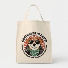 Bolsa Tote Cachorro com texto Dogtroverts unem-se!