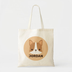 Bolsa Tote Cachorro Corgi Corgento com Nome Personalizado