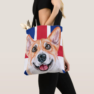 Bolsa Tote Cachorro Corgi Corgu Na Bandeira Britânica Union J