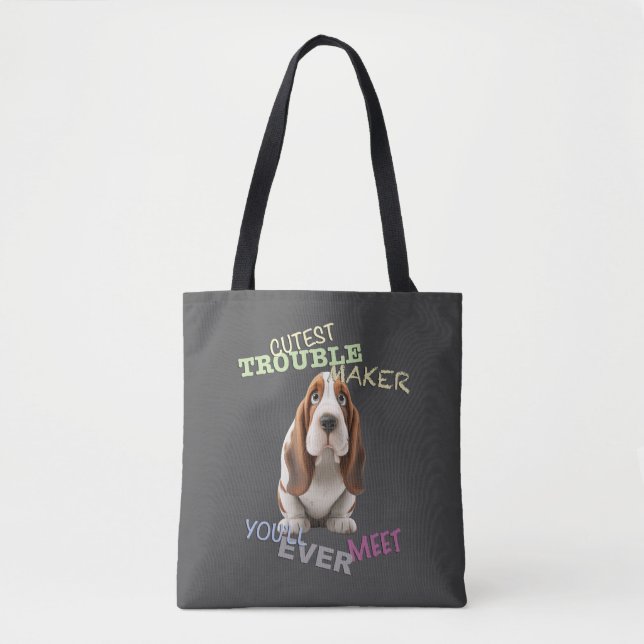 Bolsa Tote Cachorro Cuttest Troubleshoot Maker Torto Adorável (Frente)
