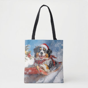 Bolsa Tote Cachorro da Montanha Bernese no Natal da Seiva