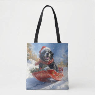 Bolsa Tote Cachorro da Terra Nova, deixe nevar o Natal