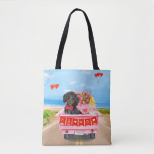 Bolsa Tote Cachorro Dachshund Caminhão de Dia dos Namorados C