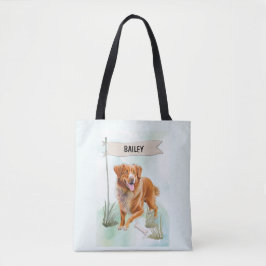 Bolsa Tote Cachorro de Aquarela Nova Scotia Duck Tolling Retr