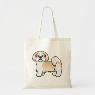 Bolsa Tote Cachorro De Cartografia Lhasa Apso, Amarelo-Dourad