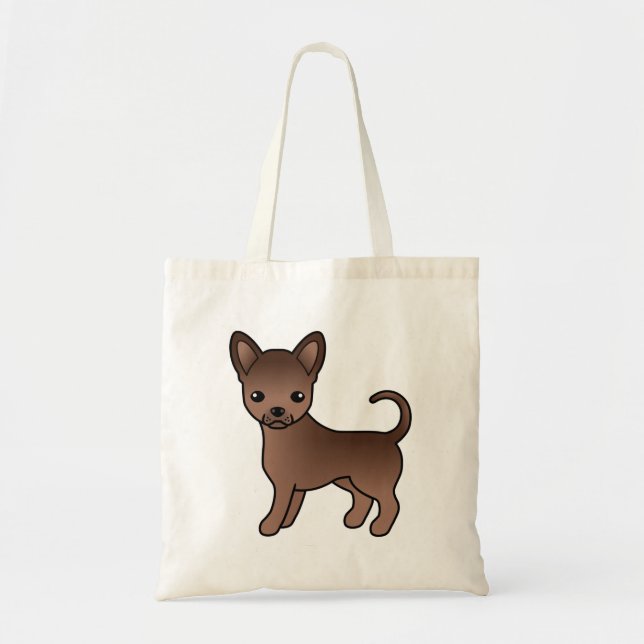 Bolsa Tote Cachorro de cartoon Casaco Chihuahua (Frente)