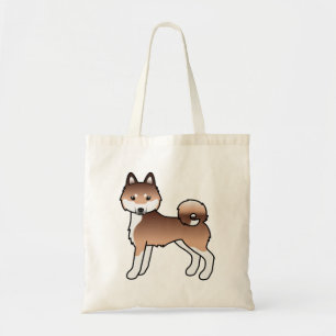 Bolsa Tote Cachorro De Cartoon Klee Kai Cute, De Cor Vermelha