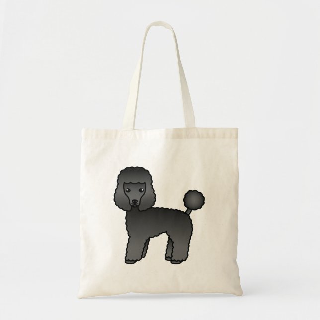 Bolsa Tote Cachorro de Cartoon Negro (Frente)
