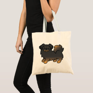 Bolsa Tote Cachorro de Cartoon Negro E Tibetano